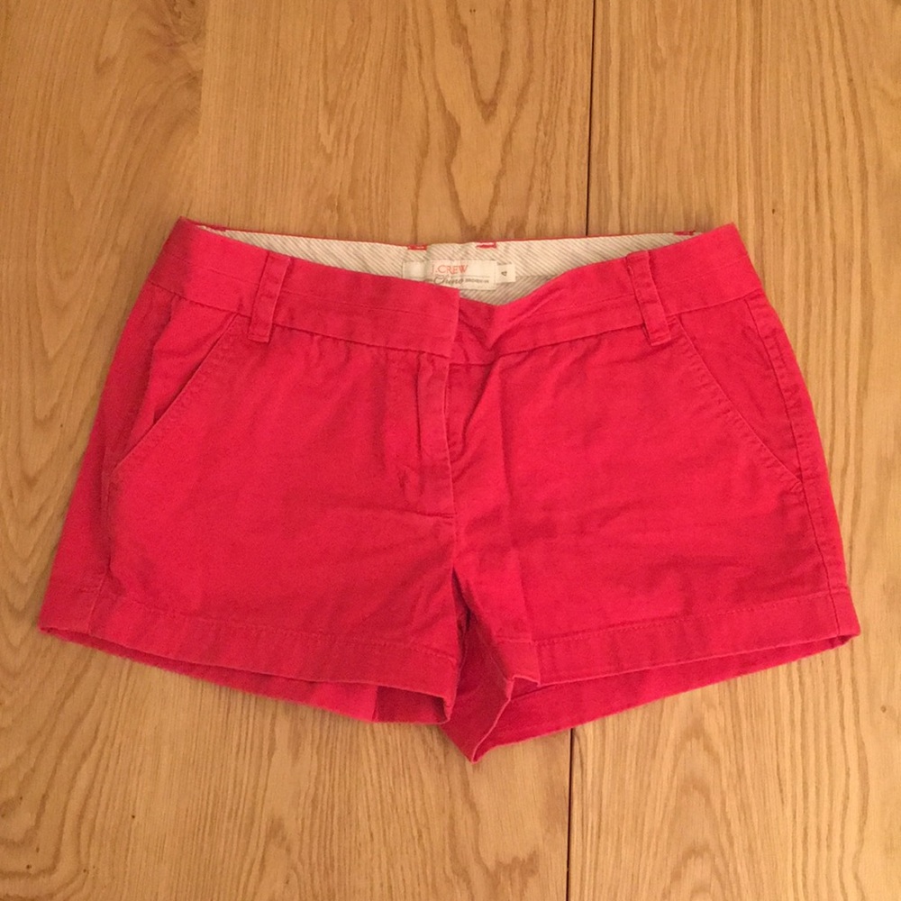 Red J Crew Chino Shorts